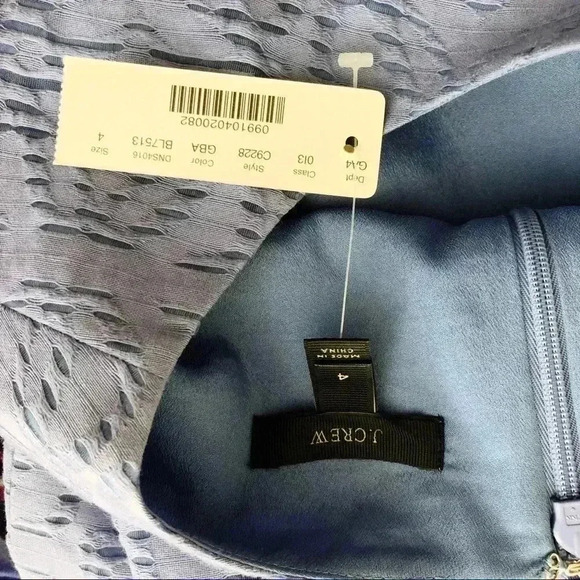NWT J. Crew Fit and Flare Sleeveless Blue Dress - Picture 4 of 6